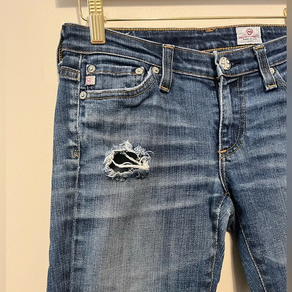 AG ADRIANO GOLDSCHMIED VINTAGE SUPER SKINNY RIPPED JEANS SIZE 24R - Picture 4 of 13